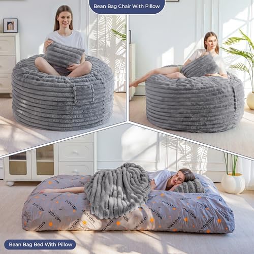 MAXYOYO Bean Bag Chair, Giant Bean Bag Chair for Adults with Pillow - Image 4