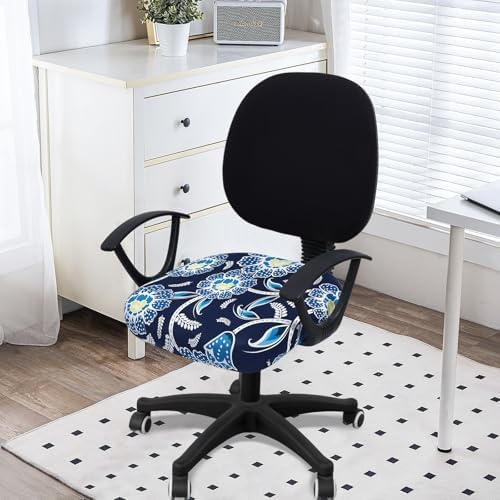Smiry Stretch Printed Office Computer Desk Chair Seat Covers | Stretch Fit, Soft Fabric Universal Rotating Chair Cover, Washable Removable, Anti-Dust Seat Cushion Protector - Image 2