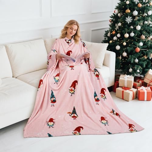 Catalonia Wearable Blanket with Sleeves for Women & Men, Fleece Wrap Throw - Image 2