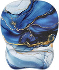 MROCO Ergonomic Mouse Pad with Gel Wrist Rest, 9.4 x 8.1 in, Blue Marble by MROCO