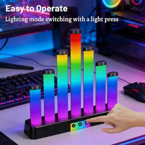 AVEKI RGB Table Lamp, Color Changing Gaming Light with Music Sync, USB Powered Desk Lamp for Gaming Room Decor Pictures Ambient Lighting (A-Stepped) - Image 5