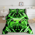 Feelyou Kids Gamer Bedding Set Toddler Size Geometric Game Controller Comforter Set for Boys Girls Teens Game Room Decor Green Black Gaming Duvet Quilt by Feelyou