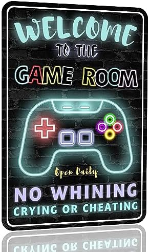 Gaming Room Metal Sign Gamer Wall Decor For Boys Game Room Bedroom Gamers - Image 2