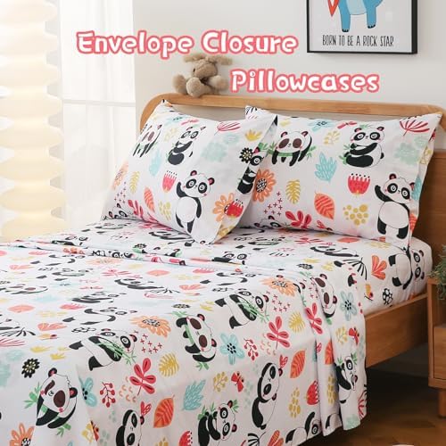 JSD Panda Flower Kids Full Sheet Set 4 Piece - Image 2