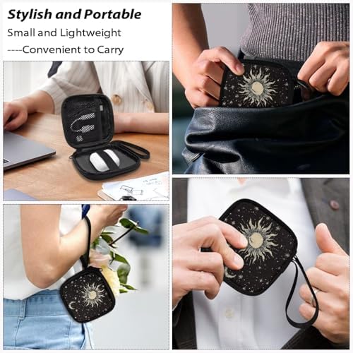 Sun Moon Star Headphones Carrying Case, Travel Portable Storage Bags for Bluetooth Wireless Headphones, Cords, Cable, Earbuds, Charger, USB Flash Driver, MP3 - Image 7