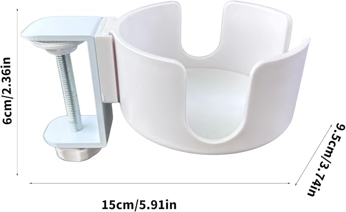 Practical Desk Mounted Cup Holder Trendy Space Saving Drink Clip for Workstations Adjustable Sturdy Desk Attachment - Image 2