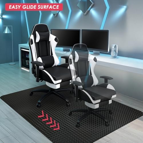 Vicwe Gaming Chair Mat for Hardwood Floor, 60"×46" Chair Mat, Easy Glide | Large Non-Slip Office Chair Mat for Rolling Chairs, Easy-Clean, Floor Protector, Computer Mat for Home Office, Gaming, Black - Image 4