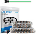 WS2812B LED Strip Lights, 16.4FT 5V, Black PCB IP67, 300 LEDs by icever