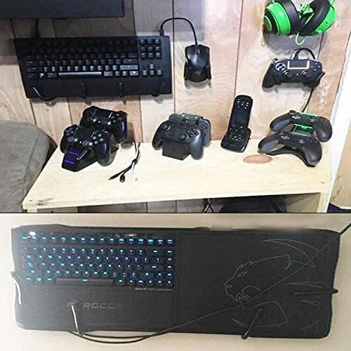2 Pack Universal Keyboard and Mouse Wall Mount Storage Organizer, Keyboard & Mouse Wall Clip Wall Hanger Wall Display Storage Holder Keyboard Stand - No Keyboard No Mouse - No Falling - Image 4