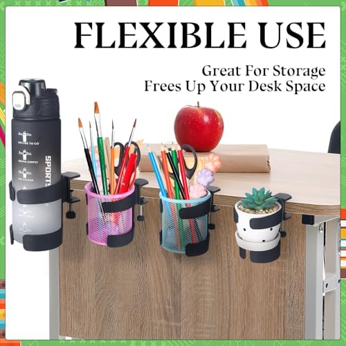4 Pcs Water Bottle Holder for Classroom Anti-Spill Adjustable Clamp Desk Chair Cupholder Back to School Gift for Students Water Bottle Storage Desk Organizer for Students Teachers Classroom Office - Image 4