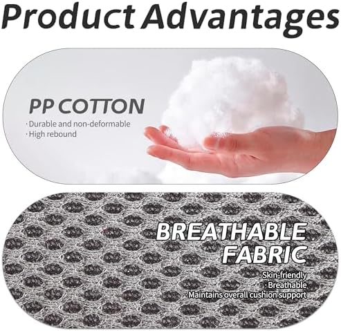 Car Booster Bandage Seat Cushion for Short Adults Thick Breathable Mesh Height Adjustable for Driving, Office & Home Use Universal Fit for Cars, Trucks & Wheelchairs 15.7"x15.7"x4.7"-Gray - Image 2