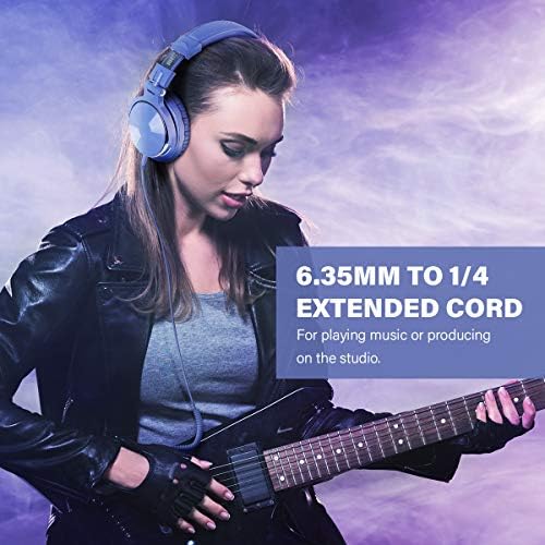 OneOdio Wired Over Ear Headphones Studio Monitor & Mixing DJ Stereo Headsets with 50mm Neodymium Drivers and 1/4 to 3.5mm Jack for AMP Computer Recording Podcast Keyboard Guitar Laptop - Light Blue - Image 4