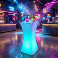 CECER 18" LED Cocktail Table with 16 RGB Multi-Colored Lights for Bar/Party by CECER