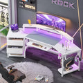 SEDETA 79" Gaming Desk with Fabric Drawers Storage, LED Light & Power Strip by SEDETA