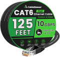 CableGeeker Cat 6 Flat Ethernet Cable 125ft, 10Gbps, Black by CableGeeker