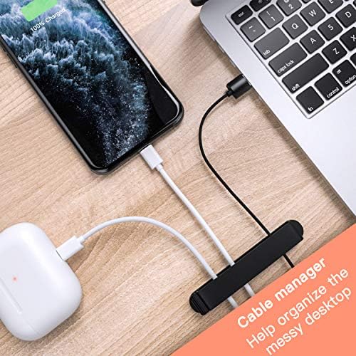 pzoz Cable Clips, 3 Pack Cord Organizer Charger Cable Management for Organizing Home Office Desk Phone Car Wire, Self Adhesive Cord Holders (Black) - Image 6
