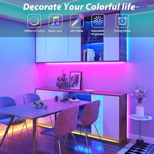 Ledagic 300ft Outdoor Led Strip Lights Waterproof, Ip68 Outside Led Light Strip Waterproof with Remote and App Control, Exterior Led Rope Lights Music Syne RGB Strip Lights for House Decor (2*150ft) - Image 5