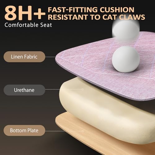 GTPLAYER Gaming Chair with Footrest, Big and Tall Game Chair High Back Computer Office Chair with Lumbar Support for Adults, Ergonomic Swivel Games Chair with Cushion Gaming, Fabric Pink - Image 3