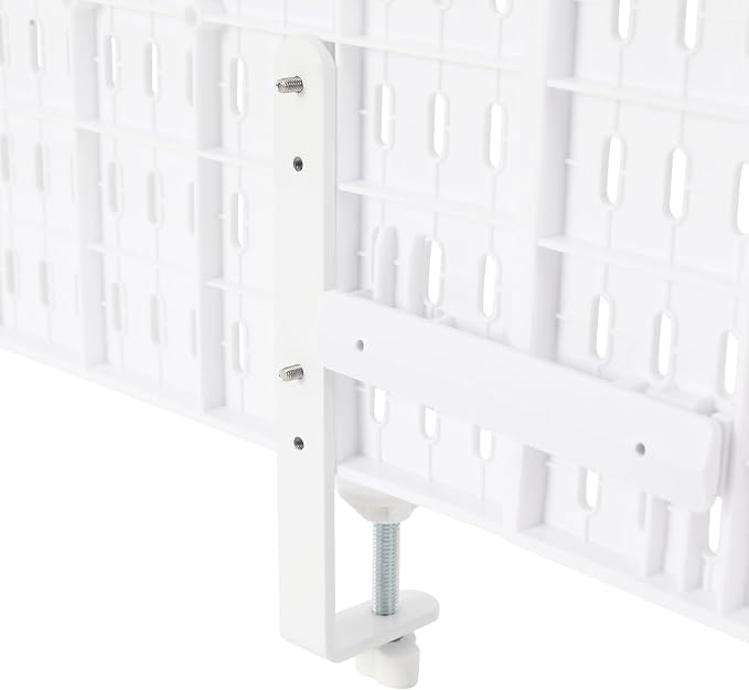 Desk Pegboard, Plastic Privacy Divider & Desk Partition Panel, Office Accessory Organizer No-Drill Mounted Pegboard for Home, Office, Gaming (White, Clamp-on) - Image 4