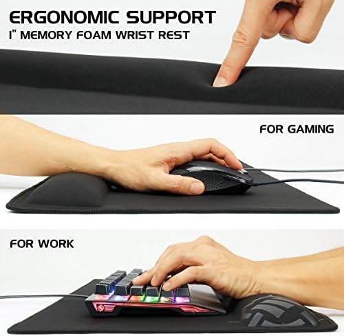ENHANCE XXL Large Mouse Pad for Desk with 2XL Ergonomic Memory Foam Wrist Rest Support (31.5 x 13.78 x 1 inches) - Desk Pad with Anti-Fray Stitching & Soft Cushion Mat Surface, Designed in the U.S. - Image 4