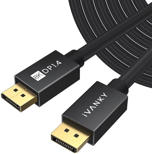 IVANKY DisplayPort Cable 1.4, 8K 32.4Gbps DP Cable 25ft for Gaming Monitor by ivanky