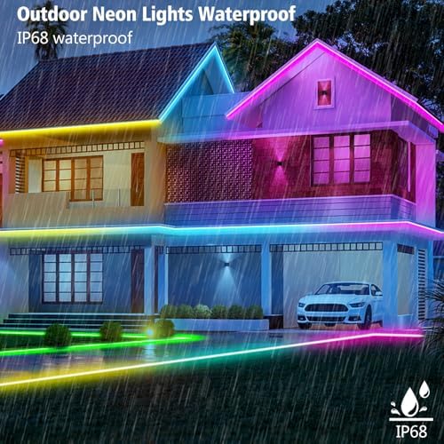 32.8Ft LED Neon Rope Lights, RGB Built in Chip Neon Strip Lights - Image 5