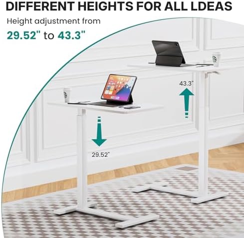 OLIXIS Bedside Table, Mobile Standing Desk, Bed Table for Apartment - Image 3