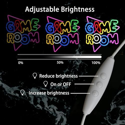 Game Room Large Neon Signs 13.2"x14" Colorful LED,USB Neon Lights for Game Zone Party Decor Bedroom Gaming Wall Lightup Signs Teen Boy Bedroom Home Gamer Party Decorations Gifts - Image 6