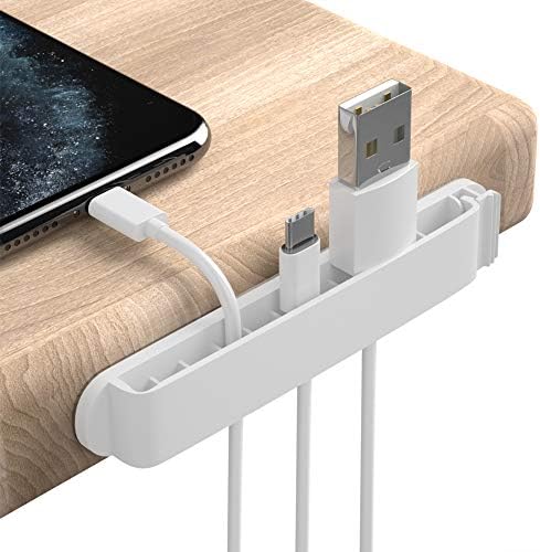 pzoz Cable Clips, 3 Pack Cord Organizer Charger Cable Management for Organizing Home Office Desk Phone Car Cable Wire, Self Adhesive Cord Holders (White) by pzoz