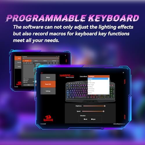 Redragon Updated Programmable Gaming Keyboard and Mouse, RGB Backlit Keyboard Mouse with Software, Independent Macro Record Keys, Value Combo Set, White - S101-3 PRO - Image 4