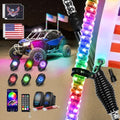 Nilight RGB LED Whip Light 2PCS 3FT with 6 Rock Lights Combo by Nilight