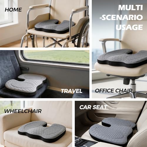 Seat Cushion - Cooling Gel Memory Foam for Office Chairs & Car | Sciatica, Hip & Coccyx Pain Relief - Long Sitting Desk Chair, Office Workers, Gaming, Drivers - Image 5