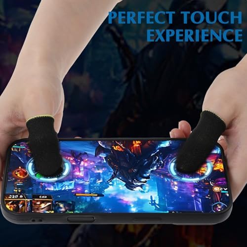 20 PCS Finger Sleeves for Gaming, Carbon Thumb Sleeves Mobile Gaming, Black Gaming Finger Sleeves, Sweatproof Breathable Mobile Gaming Finger Sleeve for Phone Tablet Gamer Stabilizer - Image 7