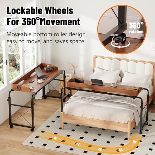 BYMECOST Laptop Desk for Bed, Adjustable Height & Length Laptop Bed Table - Image 5