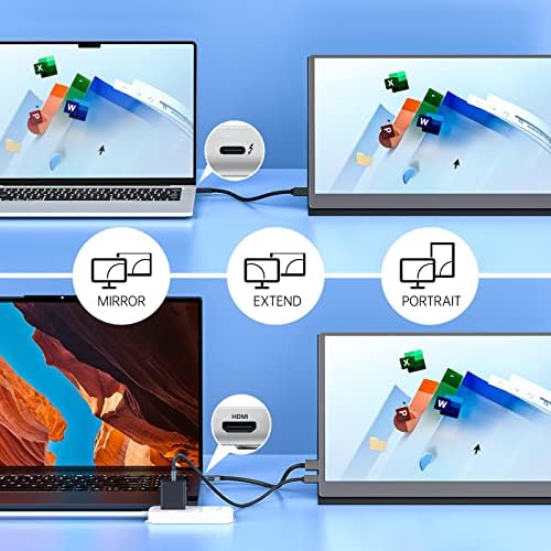 Upperizon Portable Monitor 15.6" 4K UHD 3840X2160 100% sRGB 60Hz IPS HDR HDMI USB-C Travel Monitor for Laptop MacBook PC Surface PS5 Xbox, Second Screen with Cover & Speakers, VESA Compatible - Image 3