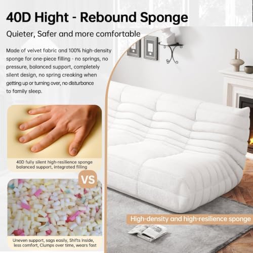 WHGBJA Oversized Bean Bag Chair for Adults with Memory Foam 3 Seater Couch | Floor Sofa Couch for Gaming, Reading, Bedroom, Living Room, Comfy, Boneless, Ergonomic - Image 4