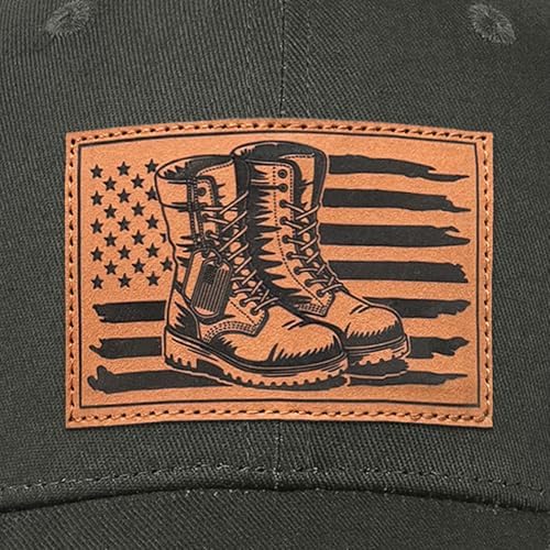 Hat for Men Women, Baseball Cap Gifts for Men Women, Adjustable Cotton Leather Patch Trucker Baseball Cap - Image 3