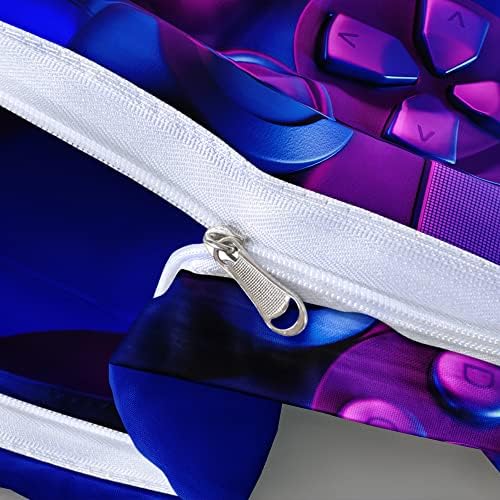 3D Print Gamepad King Size Bed Blue Gaming Duvet Cover Set Boys Comforter Covers and Pillow Shams Gamer Bedroom Decorations Bedding Sets - Image 5