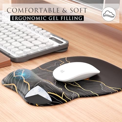 MROCO Ergonomic Mouse Pad with Gel Wrist Rest, 9.4 x 8.1 in, Golden Rise - Image 4