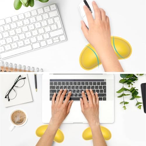 Dapesuom Mouse Wrist Rest, Ergonomic Memory Foam Mouse Wrist for Computer Desk Mats Support, PU Leather Hand Rest Pad Cushion for Gaming, Laptop, Men, Women, Pain Relief & Easy Typing, Apricot Yellow - Image 7