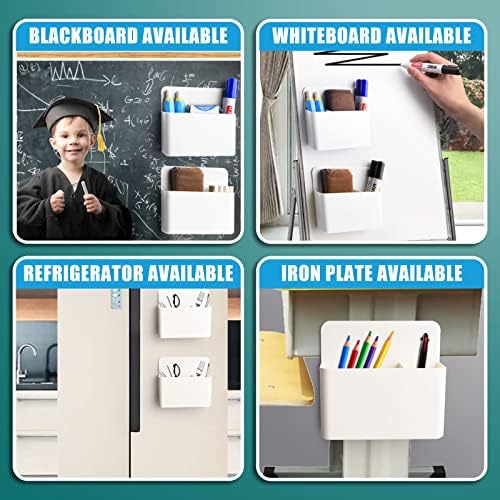 noonebutyou 4-in-1 Magnetic Marker Holder - Dry Erase, Wall Mount, Self-Adhesive Pen Holder for Whiteboard, Fridge, Home Office, School (White) - Image 4