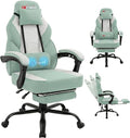 Shintenchi Big and Tall Gaming Chair Fabric Pocket Spring Cushion,High Back Recliner with Footrest and Headrest for Adults, Massage Lumbar Support for Home Office, Ergonomic Computer Desk Chair, Green by Shintenchi%7CFurnitureMadeforRealLife