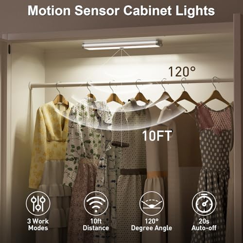 Under Cabinet Lighting Wireless,58 LED Motion Sensor Light Indoor Night Lights with Remote,Rechargeable RGB Under Cabinet Lights Bar,Dimmable Under Counter Lighting for Kitchen,Shelf(3Pack) - Image 3