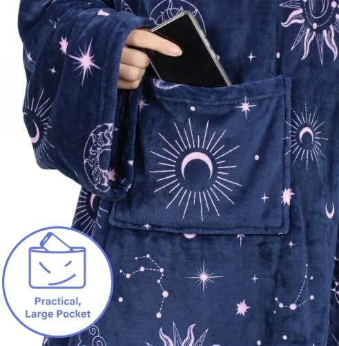 Catalonia Wearable Blanket with Sleeves for Women & Men, Fleece Wrap Throw - Image 3
