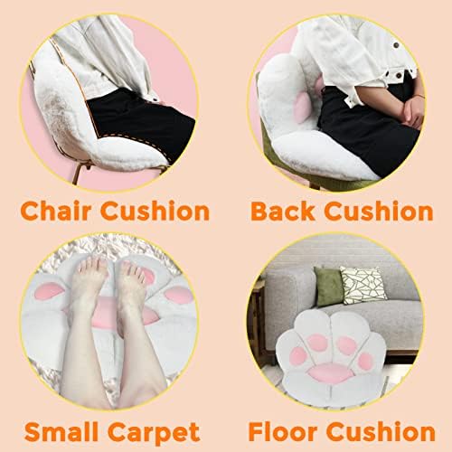 ELFJOY Cat Paw Cushion for Computer and Gaming Chairs 23.6"x27.6" White - Image 5
