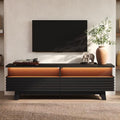HAUOMS TV Stand for Living Room with Cable Management, Hidden Power Station (Black, 59 Inches) by HAUOMS