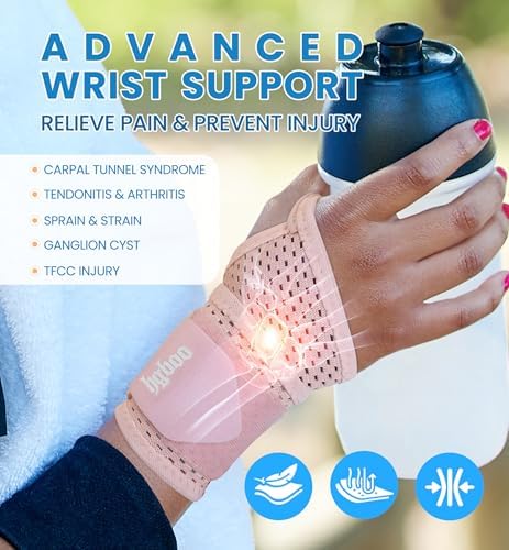 2-Pack Ultra-Thin Wrist Braces, Breathable Comfort Mesh Fabric Support for Pain Relief - Ideal for Carpal Tunnel, Tendonitis, Sports, Fitness and Daily Use - Adjustable Wrist Support (Pink) - Image 2