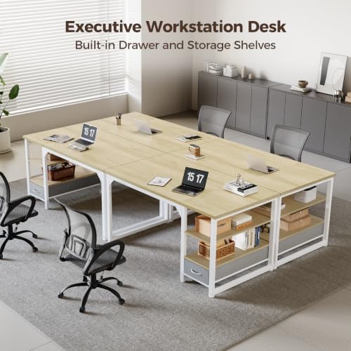 Mericonia 54" Reversible Computer Desk with Drawer, 1" Thick Office Desk - Image 7