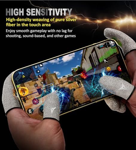 Professional Pure Silver Fiber Finger Sleeves Gloves for Mobile Gaming - Image 5