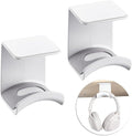 AHANDMAKER 2 Pack Headphone Stand for Desk Headphone Holder with Adhesive Gaming Headphones Hanger Under Desk Shelf Mounting Hooks for Bedroom Gaming Setup Organization, White by AHANDMAKER